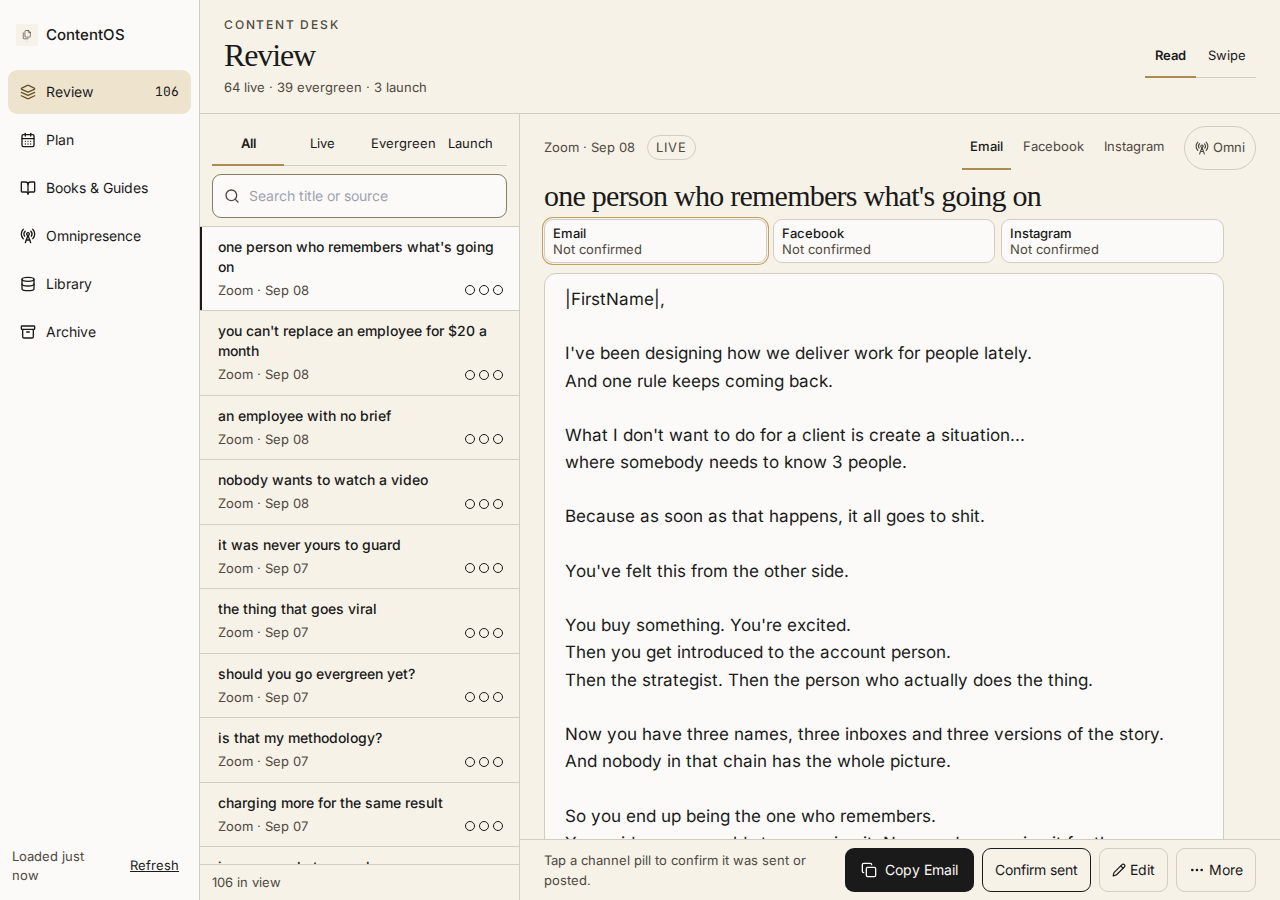Real desktop screen of the app. The walkthrough highlights existing parts of this screenshot.